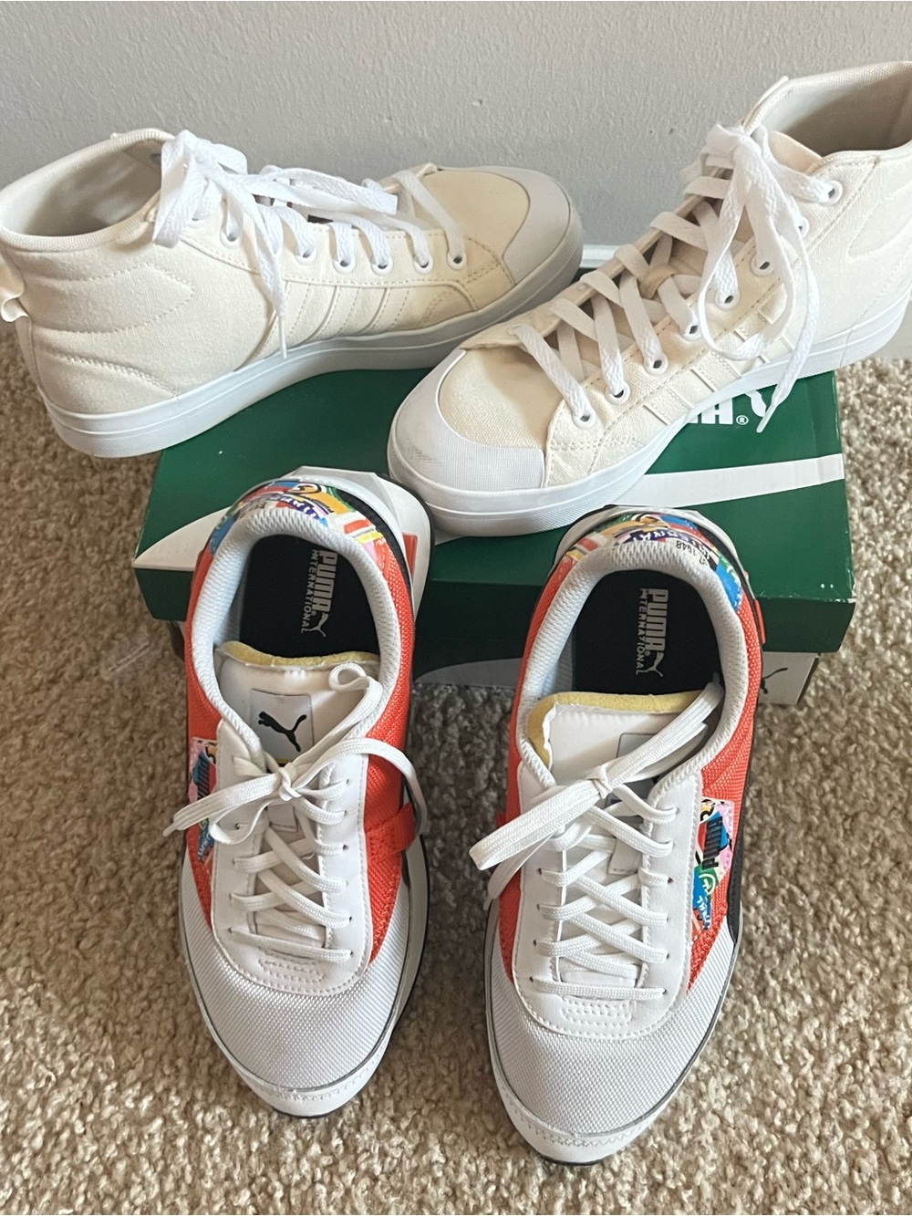 2 Pairs Tennis Shoes Adidas Bravada and Puma Size 7 1/2